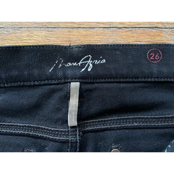 MAX AZRIA ‘The Artist’ Black Tapered Low-Rise Jeans sz 26 - Picture 6 of 16